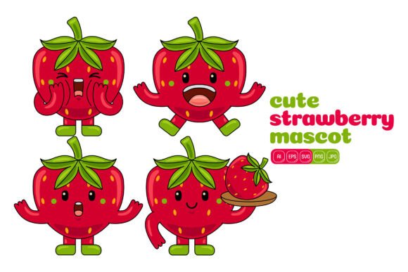 Cute Strawberry Mascot Vector Pack 01: A Versatile Design Resource