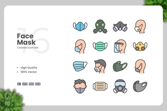 Face Mask Color Icons: A Modern Design Solution for Every Project