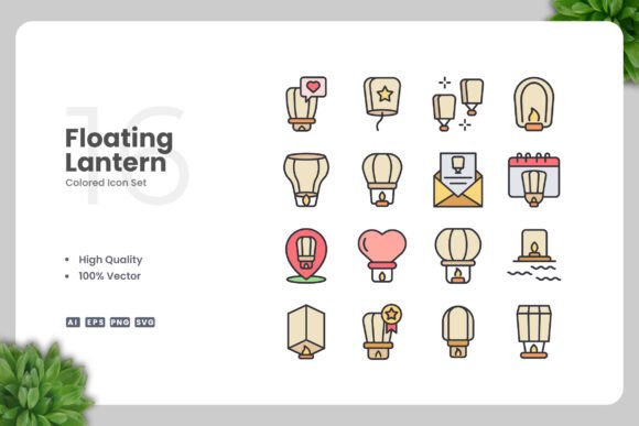 Floating Lantern Color Icons: A Versatile Design Solution for Modern Creators