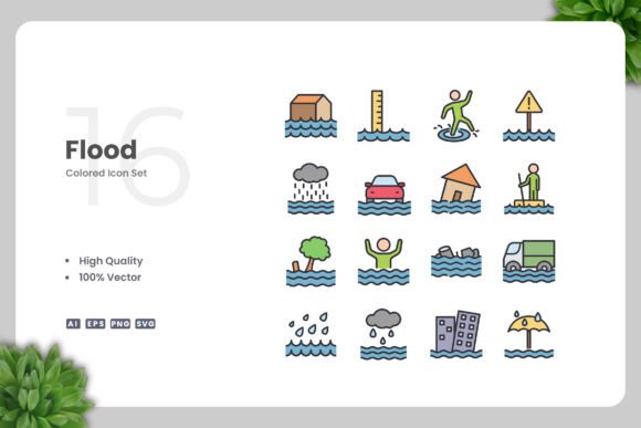 Flood Color Icons: Simple, Clean, and Versatile