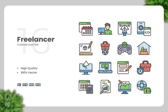 Freelancer Color Icons for Creative Projects