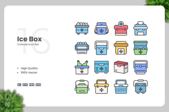 Ice Box Colored Icons: A Versatile Design Solution for Every Project