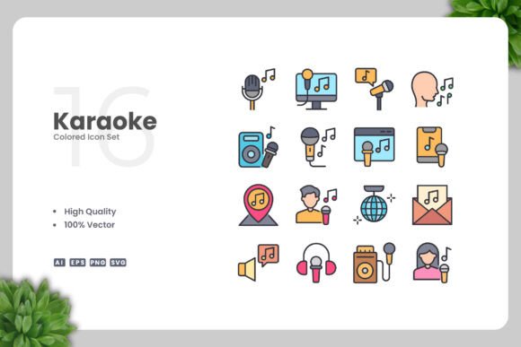 Karaoke Colored Icons: A Versatile Design Solution