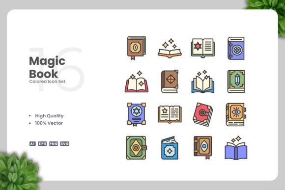 Magic Book Colored Icon: Simple and Clean Design