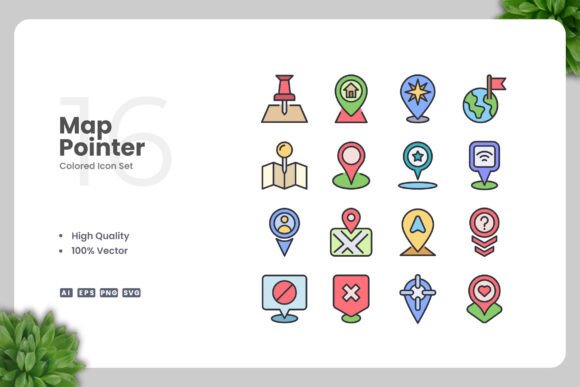 Map Pointer Colored Icons for Modern Design Projects