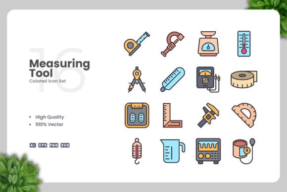 Measuring Tool Colored Icons