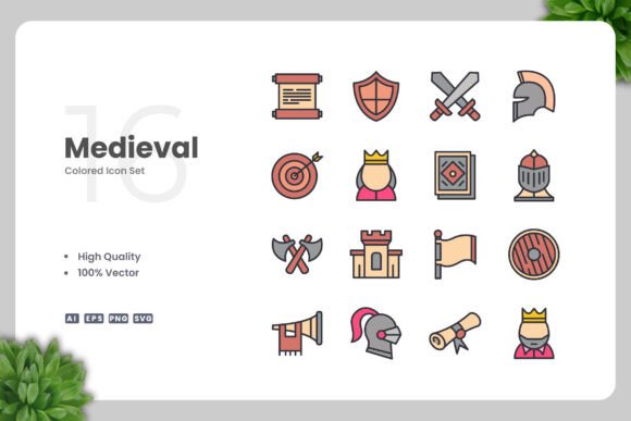 Medieval Color Icons: A Perfect Blend of History and Modern Design