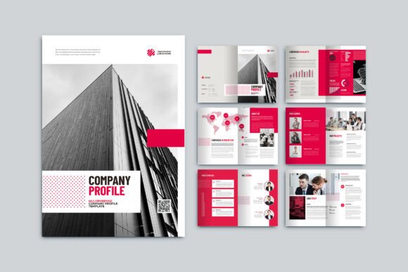 Multipurpose Agency Red Company Profile: A Stylish and Professional Layout Template