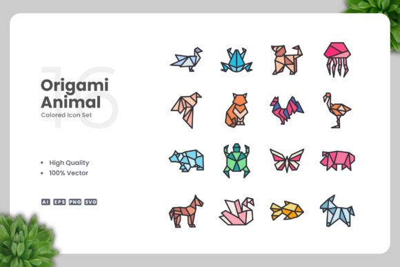 Origami Animal Color Icons: A Versatile Design Solution for Modern Creatives