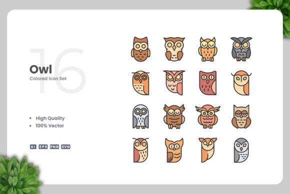 Owl Colored Icons: A Versatile Design Resource for Modern Creatives