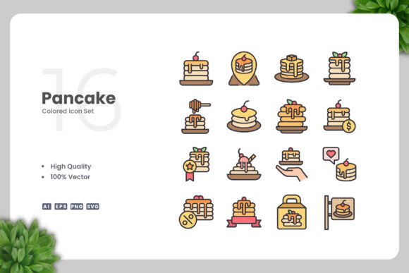 Pancake Colored Icons for Clean Design