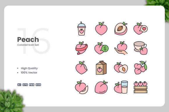 Peach Colored Icons for Modern Design