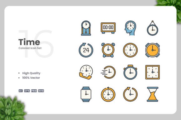 Time Color Icons: Simple, Clean, and Versatile
