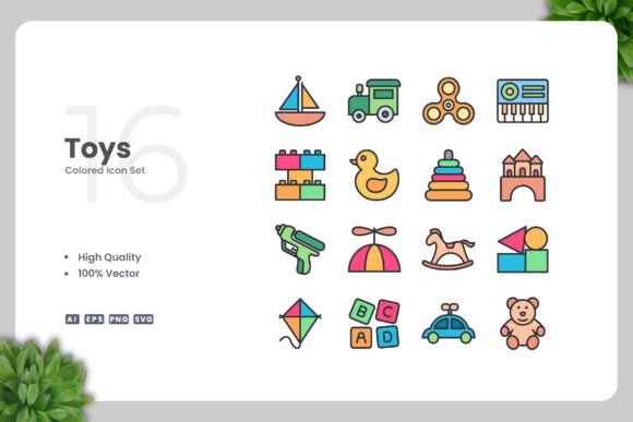 Toys Color Icons: A Versatile Design Resource for Modern Creatives